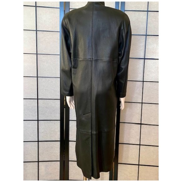 Cassidy Vintage 80's Leather Tapered Trench Coat - Small - Picture 5 of 16